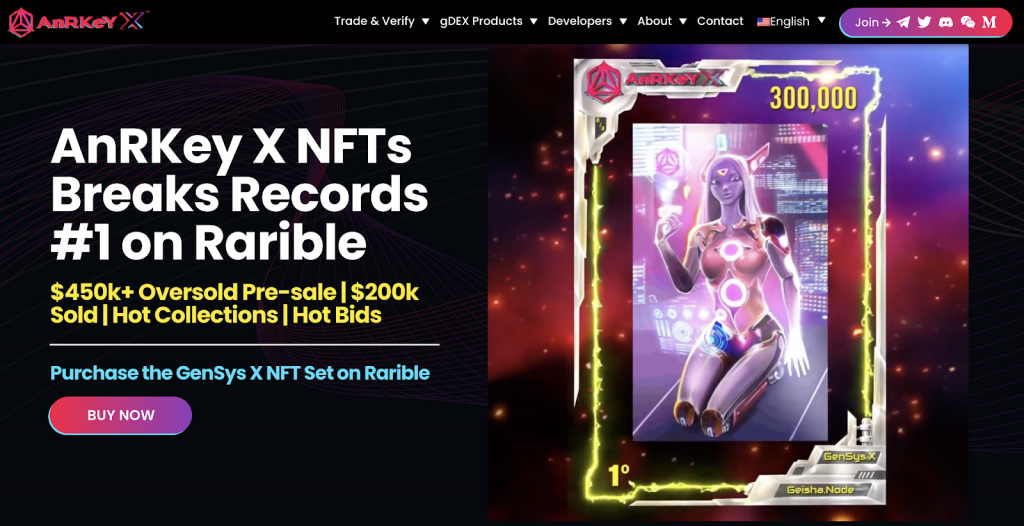 New NFT Drop Launches AnRKey X to #1 on Rarible